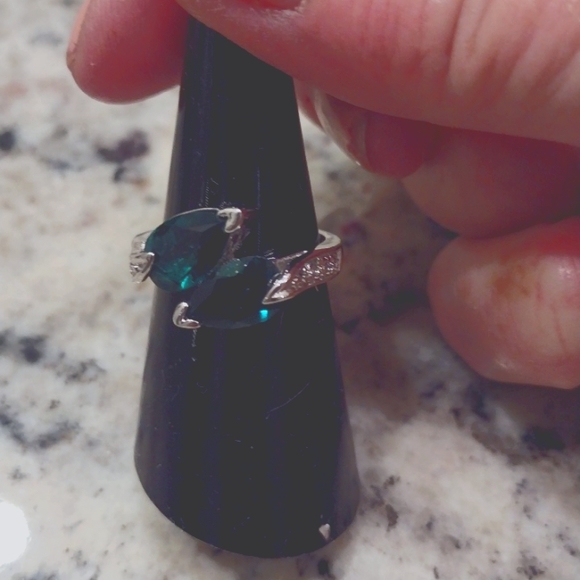 Mystic fire ring with diamond accents